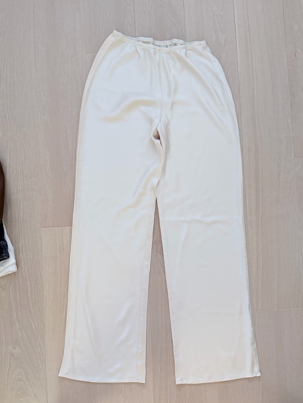 Reformation cream satin gala pants